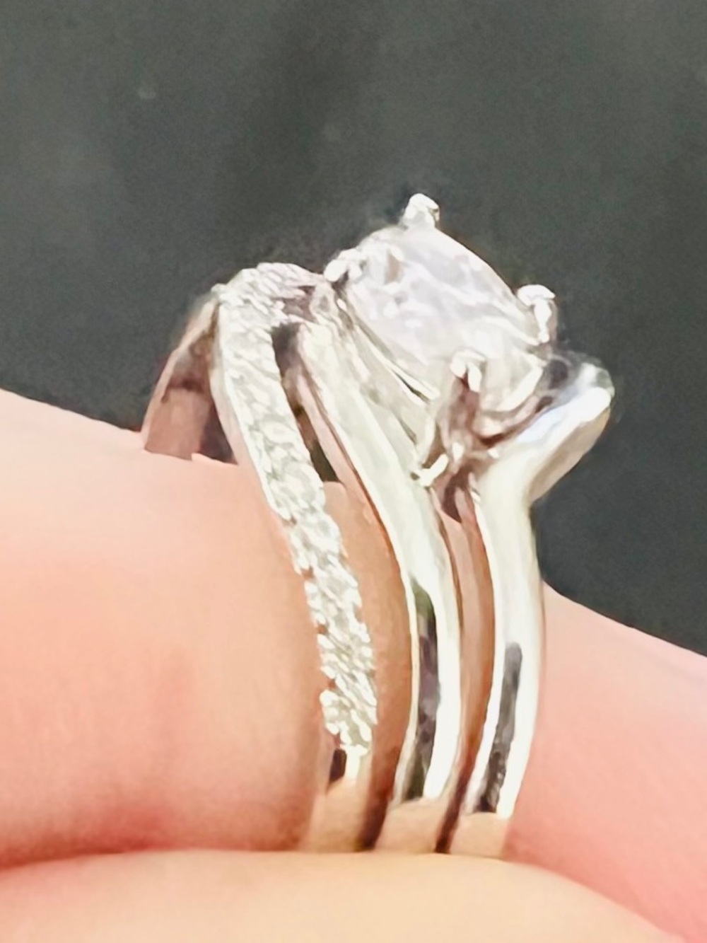 MOISSANITE size 8
925 SILVER 1.5 TCW: Stackable Ring Set -Retails$1150.00
